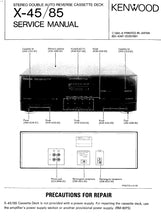 Load image into Gallery viewer, KENWOOD X-45 X-85 SERVICE MANUAL ENGLISH STEREO DOUBLE AUTO REVERSE CASSETTE DECK