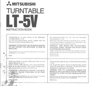 Load image into Gallery viewer, MITSUBISHI LT-5V INSTRUCTION BOOK IN ENG DEUT FRANC SW LINEAR TRACKING TURNTABLE