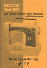 Load image into Gallery viewer, NECCHI 559 BEDIENUNGSANLEITUNG DEUTSCH NAHMASCHINE