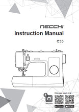Load image into Gallery viewer, NECCHI C35 INSTRUCTION MANUAL ENGLISH SEWING MACHINE