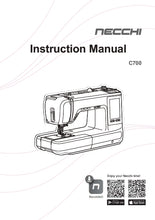 Load image into Gallery viewer, NECCHI C700 INSTRUCTION MANUAL ENGLISH SEWING MACHINE