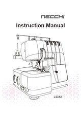 Load image into Gallery viewer, NECCHI L234A INSTRUCTION MANUAL ENGLISH SEWING MACHINE