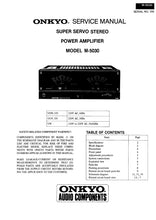 Load image into Gallery viewer, ONKYO M-5030 SERVICE MANUAL BOOK IN ENGLISH SUPER SERVO STEREO POWER AMPLIFIER