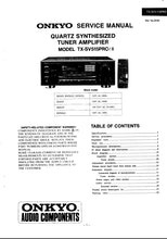 Load image into Gallery viewer, ONKYO TX-SV515PRO TX-SV515PROII SERVICE MANUAL IN ENGLISH QUARTZ SYNTHESIZED TUNER AMPLIFIER