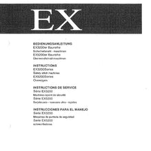 Load image into Gallery viewer, PEGASUS EX SERIES INSTRUCTION MANUAL IN ENGLISH DEUTSCH FRANCAIS ESPANOL SEWING MACHINE