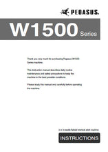 Load image into Gallery viewer, PEGASUS W1500 SERIES INSTRUCTION MANUAL IN ENGLISH SEWING MACHINE