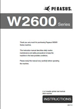 Load image into Gallery viewer, PEGASUS W2600 SERIES INSTRUCTION MANUAL IN ENGLISH SEWING MACHINE