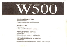 Load image into Gallery viewer, PEGASUS W500 INSTRUCTION MANUAL IN ENGLISH DEUTSCH FRANCAIS ESPANOL SEWING MACHINE