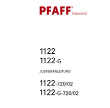 Load image into Gallery viewer, PFAFF 1122 1122-G 1122-720/02 1122-G-720/02 JUSTIERANLEITUNG DEUTSCH SEWING MACHINE