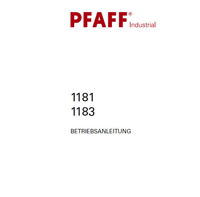 PFAFF 1181 1183 BETRIEBSANLEITUNG DEUTSCH SEWING MACHINE THE MANUAL