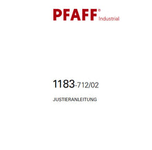 Load image into Gallery viewer, PFAFF 1183-712/02 JUSTIERANLEITUNG DEUTSCH SEWING MACHINE