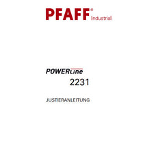 Load image into Gallery viewer, PFAFF 2231 POWERLINE JUSTIERANLEITUNG DEUTSCH SEWING MACHINE