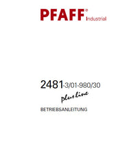 Load image into Gallery viewer, PFAFF 2481-3/01-980/30 PLUSLINE BETRIEBSANLEITUNG DEUTSCH SEWING MACHINE