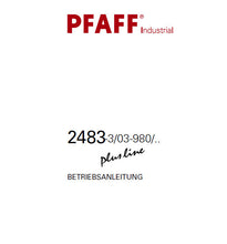 Load image into Gallery viewer, PFAFF 2483-3/03-980 PLUSLINE BETRIEBSANLEITUNG DEUTSCH SEWING MACHINE