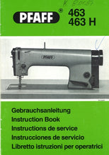 Load image into Gallery viewer, PFAFF 463 463H GEBRAUCHSANLEITUNG INSTRUCTION BOOK DEUTSCH ENGLISH FRANC ESP ITAL NAHMASCHINE SEWING MACHINE