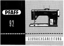 Load image into Gallery viewer, PFAFF 92 GEBRAUCHSANLEITUNG DEUTSCH NAHMASCHINE