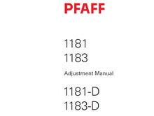 Load image into Gallery viewer, PFAFF 1181 1183 1181-D 1183-D ADJUSTMENT MANUAL IN ENGLISH SEWING MACHINE