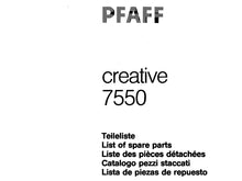 Load image into Gallery viewer, PFAFF 7550 CREATIVE LIST OF SPARE PARTS ENGLISH MULTI SEWING MACHINE