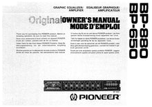 Load image into Gallery viewer, PIONEER BP-880 BP-650 OWNERS MANUAL ENGLISH GRAPHIC EQUALIZER AMPLIFIER