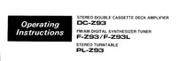 Load image into Gallery viewer, PIONEER DC-Z93 F-Z93 F-Z93L PL-Z93 OPERATING INSTRUCTIONS ENGLISH STEREO DOUBLE CASSETTE TAPE DECK FM AM DIGITAL SYNTHESIZER STEREO TURNTABLE