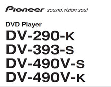 Load image into Gallery viewer, PIONEER DV-290-K DV-393-S DV-490V-S DV-490V-K OPERATING INSTRUCTIONS ENGLISH DVD PLAYER