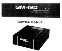 Load image into Gallery viewer, PIONEER GM-120 SERVICE MANUAL ENGLISH COMPONENT CAR STEREO HIGH POWER MAIN AMPLIFIER
