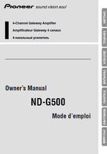 Load image into Gallery viewer, PIONEER ND-G500 OWNERS MANUAL ENG ESP DEUT FRANC ITAL NL 4 CHANNEL GATEWAY AMPLIFIER