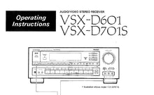 Load image into Gallery viewer, PIONEER VSX-D601 VSX-D701S OPERATING INSTRUCTIONS ENGLISH AV STEREO RECEIVER