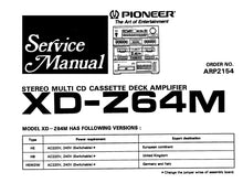 Load image into Gallery viewer, PIONEER XD-Z64M SERVICE MANUAL ENGLISH STEREO MULTI CD CASSETTE DECK AMPLIFIER