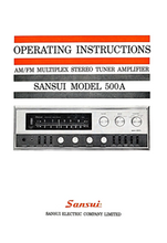 Load image into Gallery viewer, SANSUI 500A AM/FM MULTIPLEX STEREO TUNER AMPLIFIER OPERATING INSTRUCTIONS