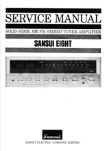 Load image into Gallery viewer, SANSUI 8 SOLID STATE SERVICE MANUAL BOOK IN ENGLISH AM FM STEREO TUNER AMPLIFIER