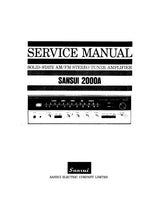 Load image into Gallery viewer, SANSUI 2000A SERVICE MANUAL IN ENGLISH SOLID STATE AM/FM STEREO TUNER AMPLIFIER