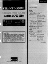 Load image into Gallery viewer, SANSUI A-E750 A-E550 SERVICE MANUAL IN ENGLISH INTEGRATED STEREO AMPLIFIER