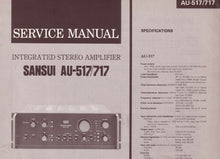 Load image into Gallery viewer, SANSUI AU-517 AU-717 SERVICE MANUAL BOOK IN ENGLISH INTEGRATED STEREO AMPLIFIER