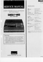 Load image into Gallery viewer, SANSUI P-M90 SERVICE MANUAL ENGLISH COMPUTERIZED FULL AUTOMATIC DIRECT DRIVE TURNTABLE