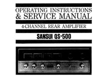 Load image into Gallery viewer, SANSUI QS-500 OPERATING INSTRUCTIONS AND SERVICE MANUAL BOOK IN ENGLISH 4 CHANNEL REAR AMPLIFIER