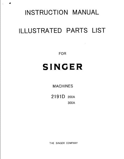 SINGER 2191D INSTRUCTION MANUAL ENGLISH SEWING MACHINE – THE MANUAL ARCHIVE