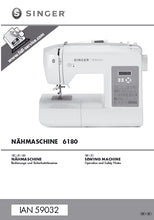 Load image into Gallery viewer, SINGER 6180 BRILLIANCE BEDIENUNGSANLEITUNG DEUTSCH NAHMASCHINE/SEWING MACHINE
