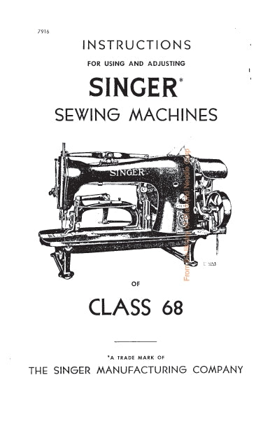 Singer 68 Instructions English Sewing Machine – The Manual Archive