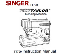 Load image into Gallery viewer, SINGER TT700 TINY TAILOR INSTRUCTION MANUAL ENGLISH SEWING MACHINE