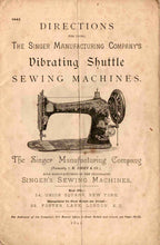 Load image into Gallery viewer, SINGER VIBRATING SHUTTLE INSTRUCTIONS BOOK IN ENGLISH SEWING MACHINE