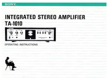 Load image into Gallery viewer, SONY TA-1010 OPERATING INSTRUCTIONS BOOK ENGLISH INTEGRATED STEREO AMPLIFIER