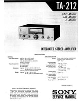 Load image into Gallery viewer, SONY TA-212 SERVICE MANUAL BOOK ENGLISH INTEGRATED STEREO AMPLIFIER