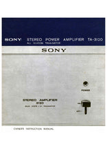 Load image into Gallery viewer, SONY TA-3120 OWNERS INSTRUCTION MANUAL BOOK ENGLISH STEREO POWER AMPLIFIER