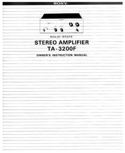 Load image into Gallery viewer, SONY TA-3200F OWNERS INSTRUCTION MANUAL BOOK ENGLISH STEREO POWER AMPLIFIER