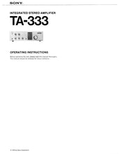 Load image into Gallery viewer, SONY TA-333 OPERATING INSTRUCTIONS BOOK ENGLISH INTEGRATED STEREO AMPLIFIER