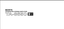 Load image into Gallery viewer, SONY TA-8650 OWNERS INSTRUCTION MANUAL BOOK ENGLISH INTEGRATED STEREO AMPLIFIER