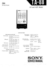 Load image into Gallery viewer, SONY TA-88 SERVICE MANUAL BOOK ENGLISH INTEGRATED STEREO AMPLIFIER