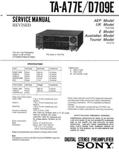 Load image into Gallery viewer, SONY TA-A77E SERVICE MANUAL BOOK IN ENGLISH DIGITAL STEREO PREAMPLIFIER