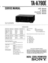 Load image into Gallery viewer, SONY TA-A790E SERVICE MANUAL BOOK IN ENGLISH DIGITAL STEREO PREAMPLIFIER